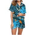 thumbnail image 2 of Qiopertar Liquidation à Moins de 5$ Blouse Décontractée Imprimée Col Rabattu Manches Courtes Mode Short Ensemble Pyjama Grandes Économies de Vacances!, 2 of 4