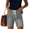 thumbnail image 5 of POTETI High Waist Womens Jorts Summer Casual Womens Jean Shorts Denim Drawstring Shorts with Pockets, 5 of 8