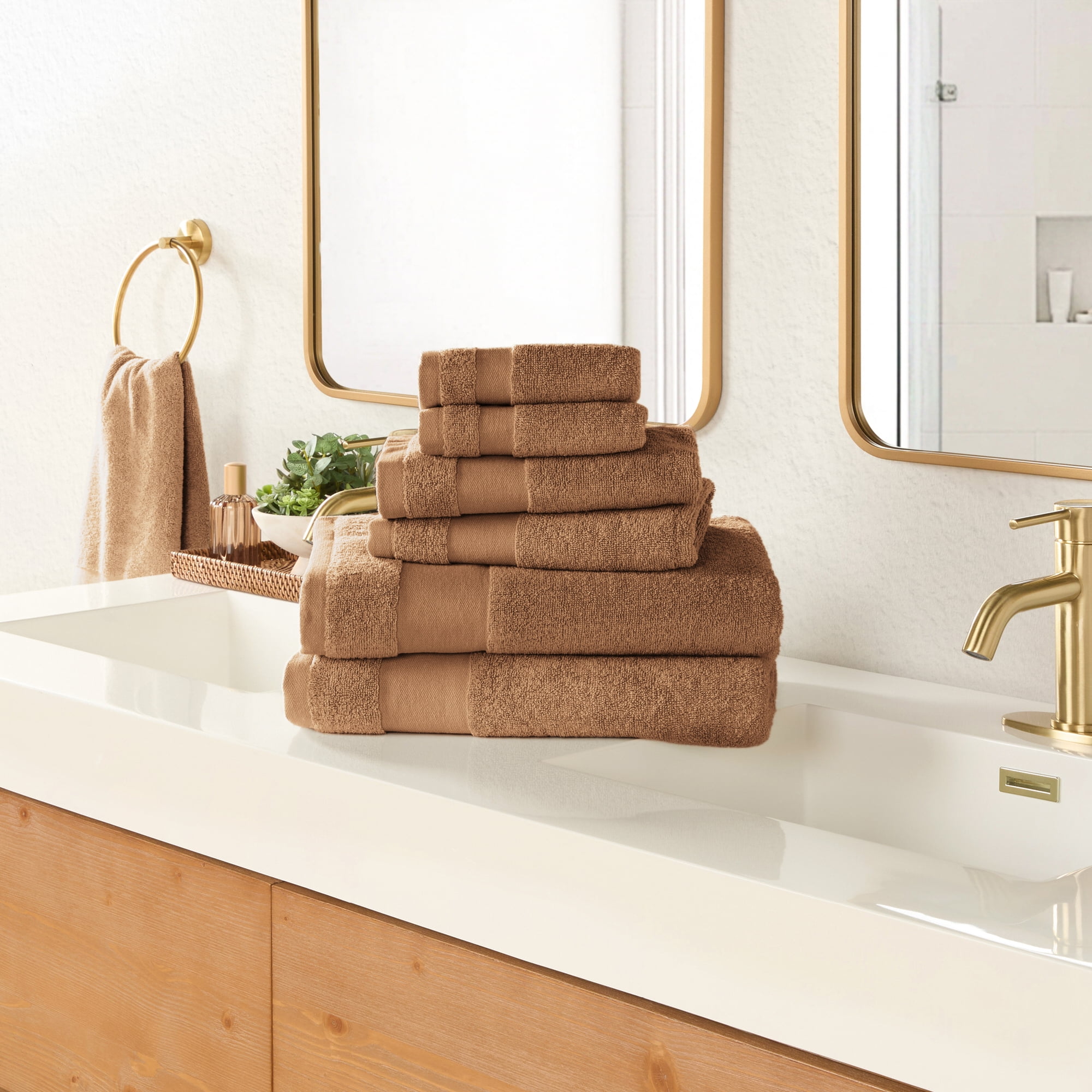 Noble Linens 6 Piece Essential Cotton Bath Towel Set