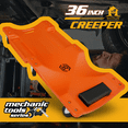 thumbnail image 2 of Magshion Mechanic Plastic Creeper, 36" Automotive Creeper with Padded Headrest, 330lbs Capacity Rolling Garage Shop Creeper with 6 Casters, Orange, 2 of 10