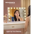 thumbnail image 2 of SONGMICS Vanity Makeup Mirror with Lights, Touch Control, 15 LED Bulbs, with Charging Ports, Detachable 10X Magnifying Mirror, 3 Color Temperatures, Dimmable, Phone Holder, Matte White ULWM001W01V1, 2 of 6