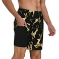 thumbnail image 6 of Rocae Christmas Gold Deers for Men's Swim Trunks Quick Dry With Two Side Pockets and One Lined Patch PocketSmall, 6 of 9