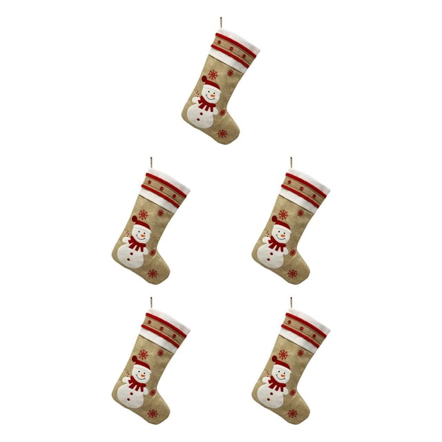 Matsuzay Calcetín de Navidad Lindo Lino Chimenea Ventana Regalos Bolsa Tarjeta Calcetín Oficina Café Fiesta Decoración Colgantes Niños Type5 NO5