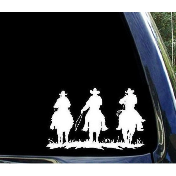 Decal ~ COWBOYS RIDING ~ AUTO DECAL, COWBOY DECAL 10" X 20"