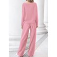 thumbnail image 3 of FreshPretty 2 Piece Matching Lounge Sets for Women Fall Outfits,Airport Travel Outfit,Postpartum Going Home,Cute Comfy Loungewear,Boat Neck Long Sleeve Top,Wide Leg Pants,Winter Clothes, 3 of 7