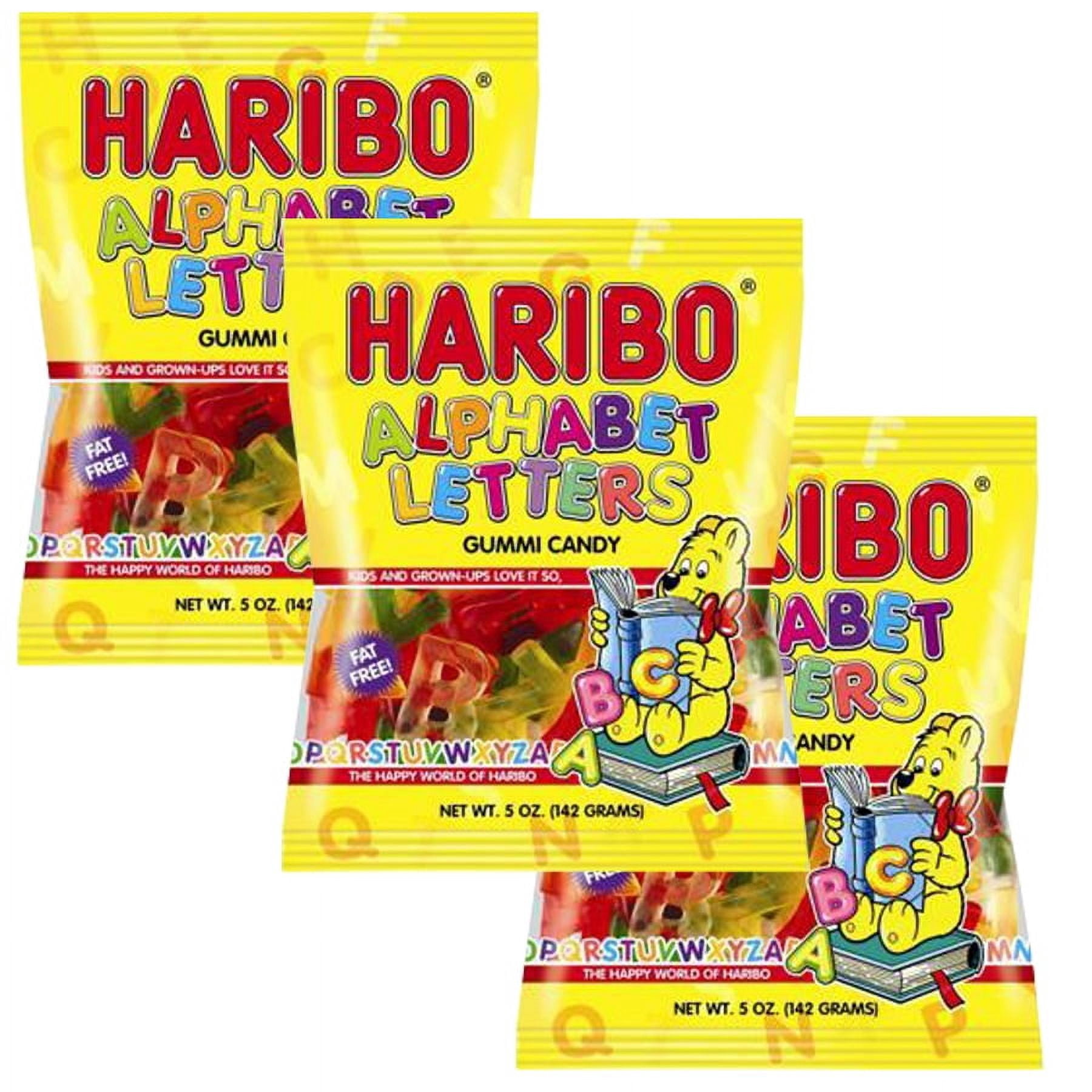 HARIBO Alphabet Letters, 5oz Gummy Bags, 3 Pack, Fruity Snacks for