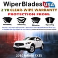 thumbnail image 2 of 2010 Infiniti FX35 Beam Wiper Blades Wipers w/2yr Warranty (Set of 3) w/Rear Wiper (WiperBladesUSA), 2 of 5