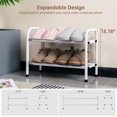 thumbnail image 4 of 3-Tier Expandable Shoe Rack,Adjustable Shoe Shelf Storage Organizer Heavy Duty Metal Free Standing Shoe Rack for Entryway Closet Doorway (White), 4 of 7