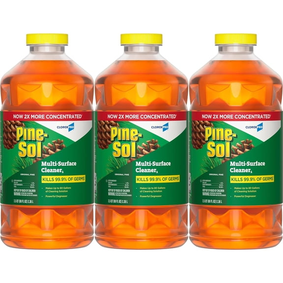 CloroxPro Multi-Surface Cleaner, All Purpose Cleaner, Original Pine, 80 Fluid Ounces, Pack of 3 (60606) (Package May vary)