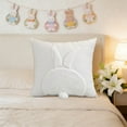 thumbnail image 6 of 18x18 Inch Easter Pillow Covers, 3D Embroidered Velvet Bunny Rabbit Throw Pillowcase for Sofa Couch Bedroom Decor, Spring Home Decoration Cushion Case, Bunny Rabbit Pillow Covers, 6 of 6
