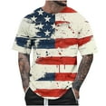 thumbnail image 3 of DODADAWANJ American Flag Graphic Tees Men 4th of July Patriotic Tshirts Short Sleeve Crewneck Big and Tall Mens T Shirt Summer Independence Day Holiday Tops M, 3 of 6