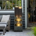 thumbnail image 4 of 39.3”Water Fountain Outdoor Modern Floor-Standing Fountain Indoor with LED Lights and Pump Waterfall Fountain for Garden, House, Office, Garden, Patio and Home Art Décor, 4 of 14