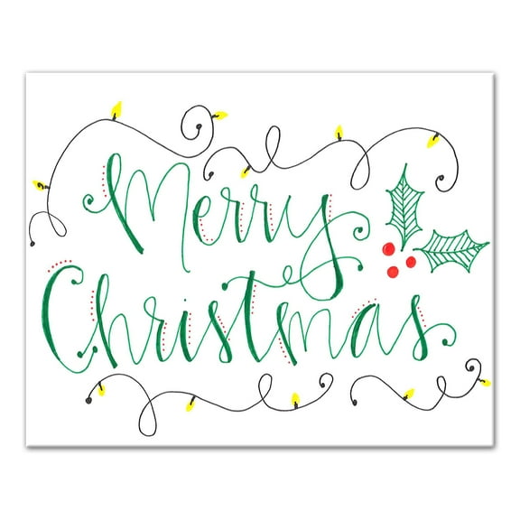 Creative Products Handwritten Merry Christmas 20x16 Canvas Wall Art