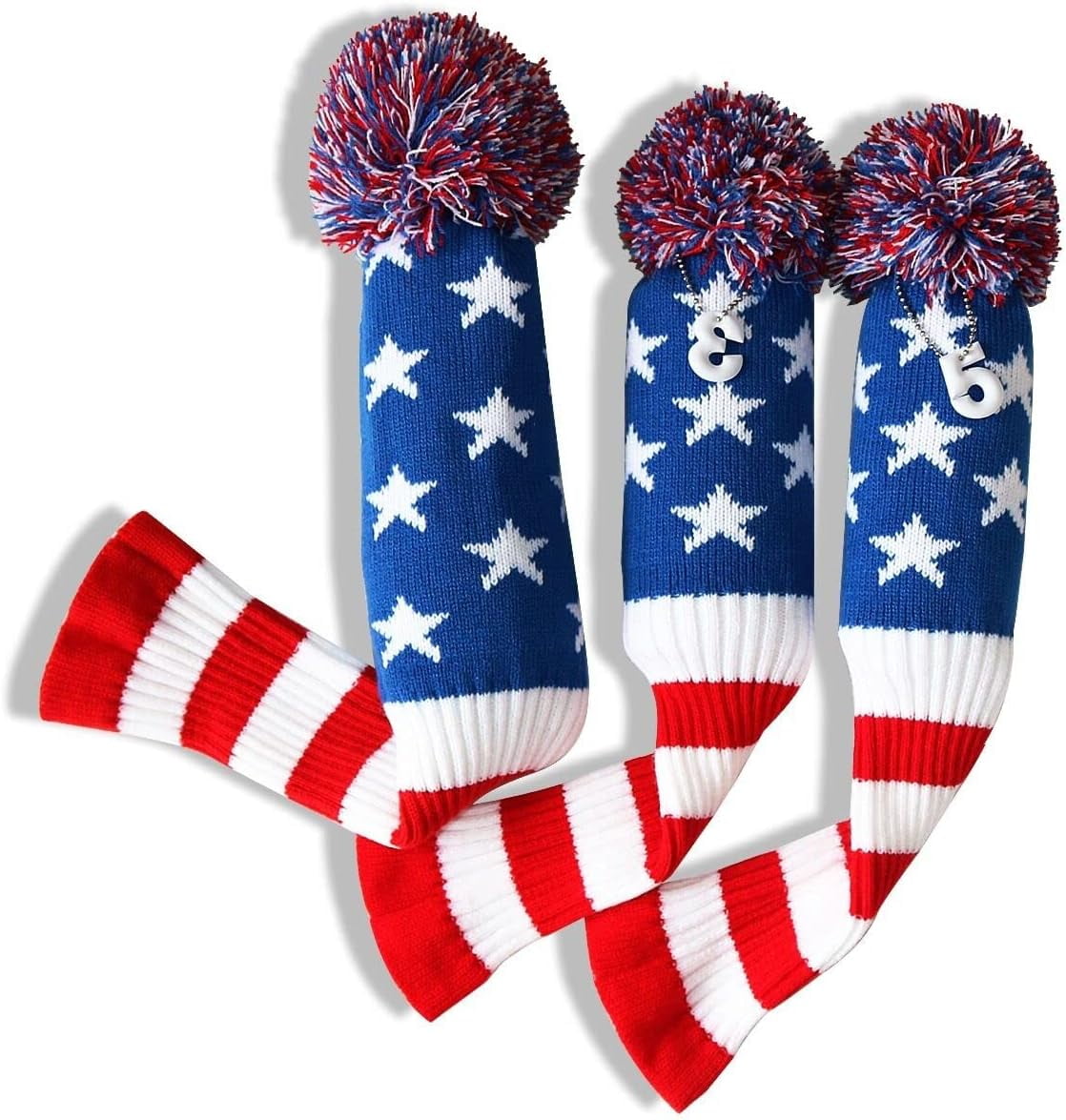 Knitted Golf Club Head Covers for Driver and Fairway Woods Headcovers Set (pack of 3)