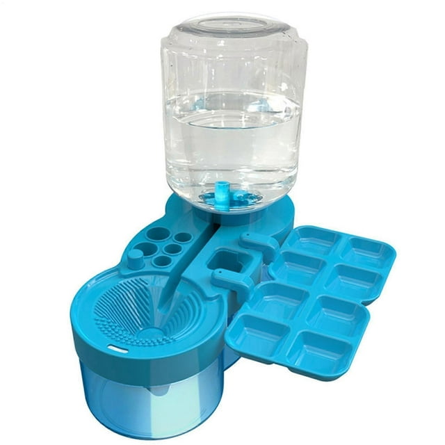 5in1 Paintbrush Cleaner, Drain Design, Washable and Reusable, Sturdy Brush Holder, for Teachers and Painters, Blue