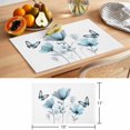 thumbnail image 6 of Spring Blue Tulip Placemats Set of 8 Pastoral Botanical Florals Simple Place Mats Indoor Wipeable Table Mats Washable Cloth Dining Table Placemats for Kitchen Holiday Party Home Decor 13x19 Inch, 6 of 9