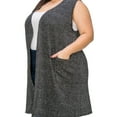 thumbnail image 4 of Plus Size Solid With Sparkles Color Vest With Side Pockets (extended sizes), 4 of 5
