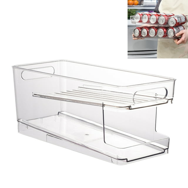 LEERUI Clear Soda Can Organizer with Lid for Refrigerator and Pantry10