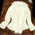 thumbnail image 4 of VEKDONE 2025 Clearance Sale Women Faux Fur Coat Elegant Pelt Coats Winter Thick Warm Plush Jacket Solid Color Cardigan Sweaters Outerwear White XXXXXXXL, 4 of 8