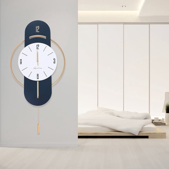 16.54*33.07in Wall-mounted Numbers Large Wall Clocks Wood Metal Silent Decoration Wall Clock for Kitchen Bedroom Office