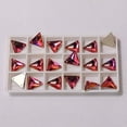 thumbnail image 1 of ZOUSSIQI Rhinestone Triangle Flat Back Crystal Glass NO Hotfix Sew On Rhinestones Crystal for Decoration Dress Clothing Jewelry Accessories - (Color: Fuchsia/Size: 12mm-56pcs) CA919-42132, 1 of 2