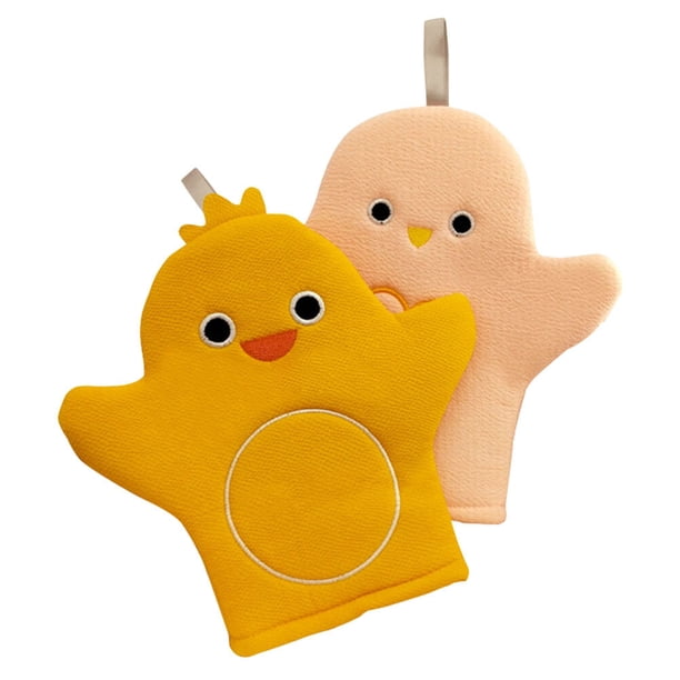 Guantes de baño de forma animal de animales de 2 piezas para el baño para el baño (como se muestra)