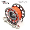 thumbnail image 4 of Keep Diving Aluminium Spool Reel Polyester Rope Hanging Rotatable Reels Freediving Underwater Accessories with Double End Hook Gold 30m, 4 of 8