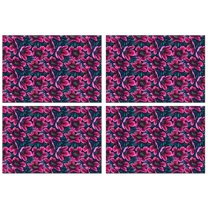 Pioneer Flower Floral Print Pattern Summer Placemats Table Placemats Set Of 4-Linen Kitchen Washable Placemats Table Mats 12x18 Inch Non-Slip Heat Resistant