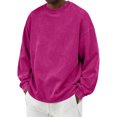 thumbnail image 2 of LRGSHF Mens Acid Wash Vintage Sweatshirt Relaxed Fit Crewneck Pullover Ribbed Collar Cuffs Long Sleeve Casual Drop Shoulder Y2K Streetwear Top Fall Winter Clothes, 2 of 9