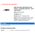 thumbnail image 2 of Right Passenger Side Bumper Cover Support - Compatible with 2016 - 2019 RX350 2017 2018, 2 of 2