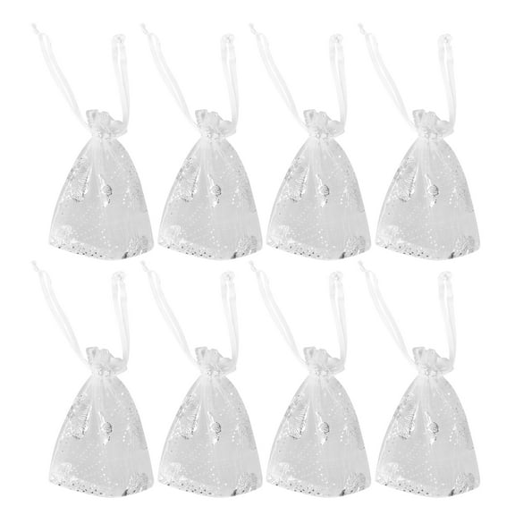 GARVALON 50Pcs White Organza Mini Bags for Jewelry Holding and Travel
