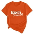 thumbnail image 2 of Tittly T Shirts for Women Spring Tops for Women Women's Just A Small Town Teacher Printed T Shirt Cotton Round Neck Casual Short Sleeves Graphic Tees Tshirts Shirts Orange XL, 2 of 4