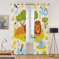 thumbnail image 2 of Kitchen Curtains 84 Inch Length 2 Panels, Cute Lion Grommets Window Treatment Curtain, Funny Animal Cartoon Modern Thermal Curtains Drapes for Living Room/Bathroom, 2 of 9