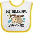 thumbnail image 3 of Inktastic My Grandpa Loves Me with Sloth and Hearts Boys or Girls Baby Bib, 3 of 4