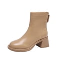 thumbnail image 2 of Bnwani Boots for Women Zipper Thick Chunky Ankle 0 Boot Brown Size 4.5, 2 of 9