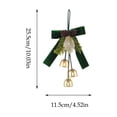 thumbnail image 4 of MTBLYS Adorno colgante navideño con lazo y campanas - Lazo de terciopelo con cascabeles, piña y diseño de hoja para árbol de Navidad, pared, puerta, hogar, sala de estar, comedor, dormitorio., 4 of 8