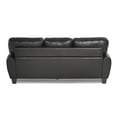 thumbnail image 5 of Transitional Living Room 2pc Sofa Set Black Faux Leather Sofa Loveseat Solid Wood Plywood Furniture, 5 of 7