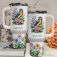 thumbnail image 3 of Custom Indigo Bunting Bird Lover 40oz Tumbler with Handle and Straw – Personalized Stainless Steel Travel Mug with Lid – Gift for Women Girls Birthday Christmas Animal Theme, 3 of 6