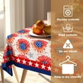 thumbnail image 4 of Sunflowers Square Table Cloth Thanksgiving Tablecloth 4th of July Table Cover Red Flower Outdoor Tablecloth Washable Table Cloths Stars Table Mat for Living Room Kitchen Picnic(52x52inch), 4 of 6