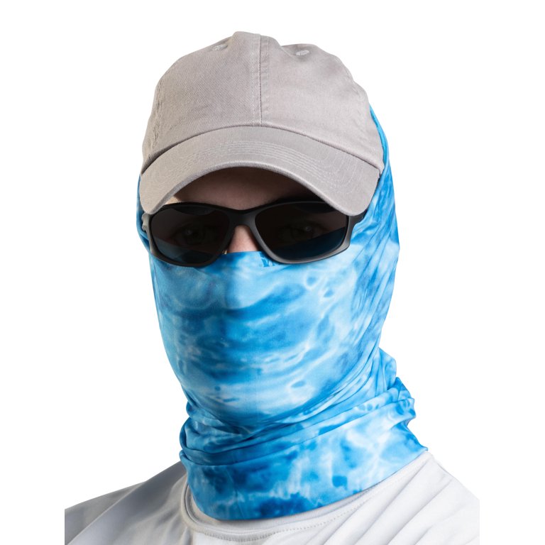 Aqua Design Fishing Hunting Masks Neck Gaiters for Men and Youth: UPF 50+  Sun Mask Protection: Camo Half Face Cover Balaclava Bandana: Royal Ripple