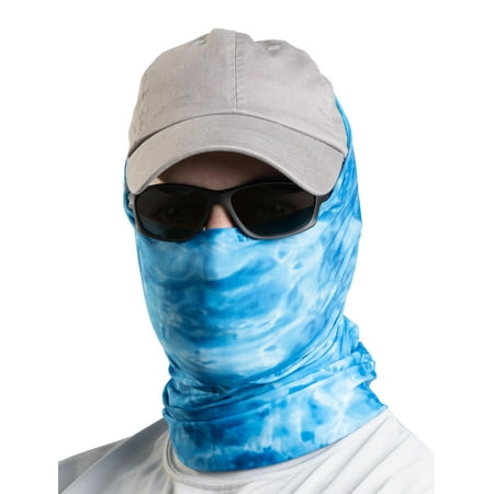 Aqua Design Fishing Hunting Masks Neck Gaiters for Men and Youth: UPF 50+ Sun Mask Protection: Camo Half Face Cover Balaclava Bandana: Royal Ripple size XS