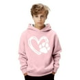 thumbnail image 3 of Girls Long Sleeve Hooded Sweatshirt with Cute Puppy and Heart Print Casual Hoodies Sweatshirts Jacket Soft Lined Fall Winter Warm Valentine's Day Gifts(Light Pink,3-4 Years), 3 of 5