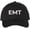 Black/White, variant on EMT Embroidered Text Baseball Cap | Emergency Medical Technician Paramedics Professional Hat | Structured (Black/Gold)
