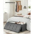 thumbnail image 2 of SONGMICS 43 Inches Folding Storage Ottoman Bench, Storage Chest, Foot Rest Stool, Dark Gray, 2 of 6