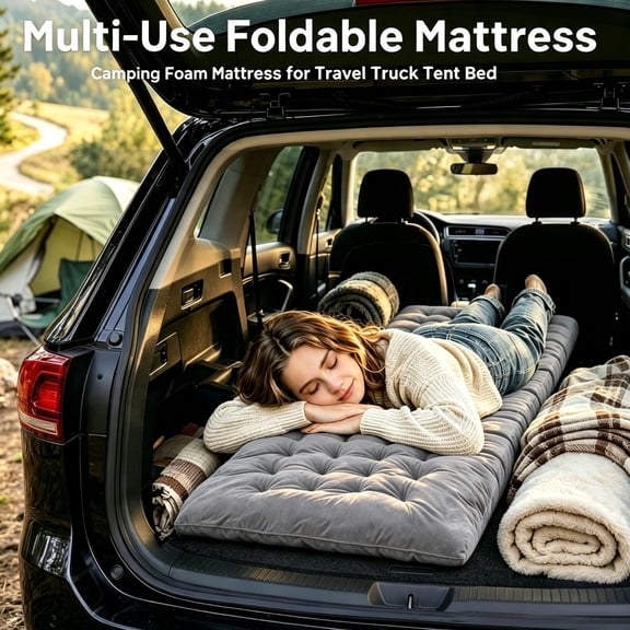 Camping Cot Mattress, Sleeping Cot Pad with Soft and Breathable Crystal Velvet, 75 x 27.5 inch Lightweight Comfortable Camping Cot Pad for Outdoor Hiking Vacation Traveling