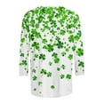thumbnail image 4 of Xuyuer St. Patrick's Day Womens Fashion 3/4 Sleeve Round Neck Casual Cute T Shirts Shamrock Printed Graphic Tunic Blouses Tee Casua Basic Business Work Tops, 4 of 5