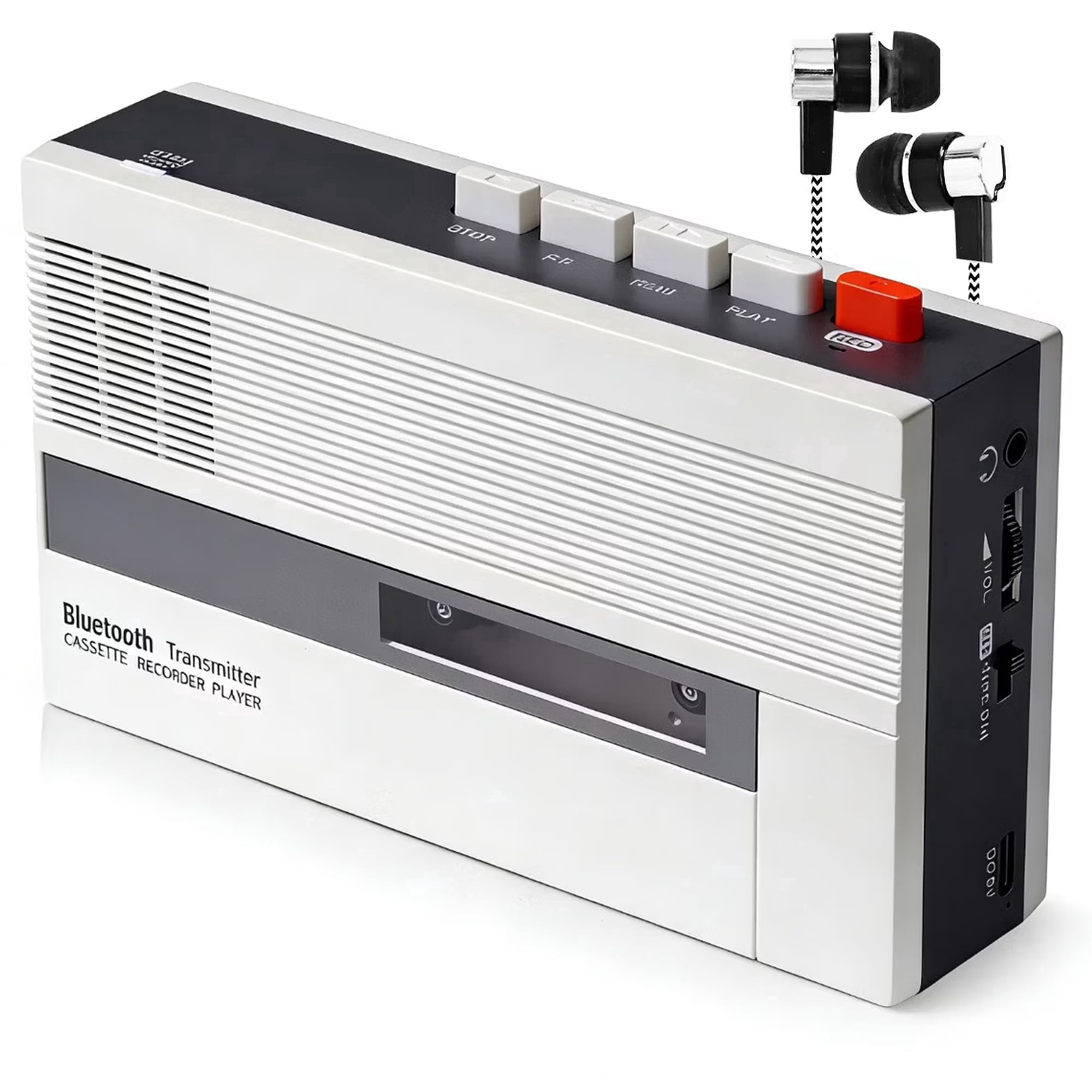 Byron Statics Portable Cassette Player, AM FM Radio, USB, Rewind