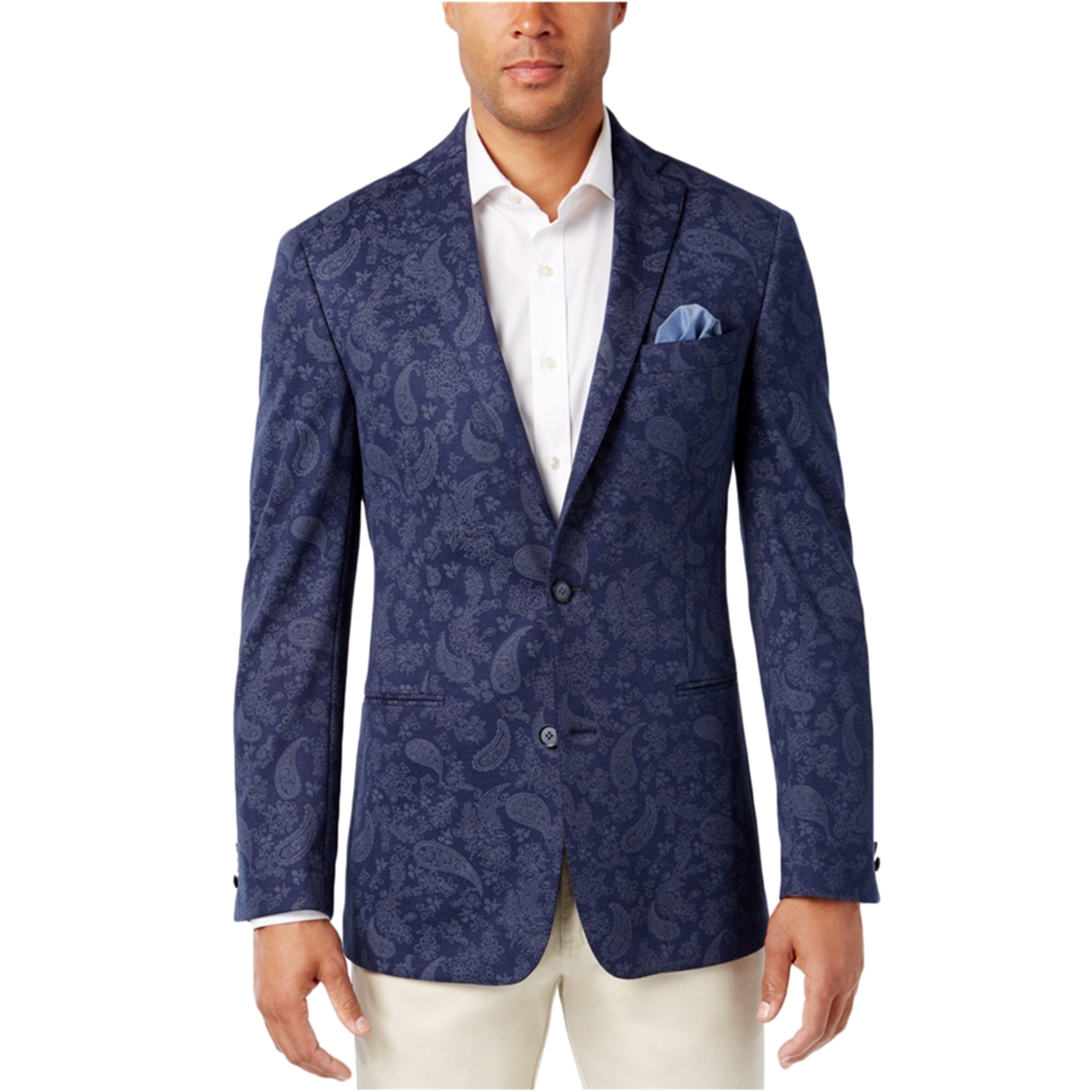 Tallia - Tallia Mens Paisley Two Button Blazer Jacket navy 36 - Walmart ...