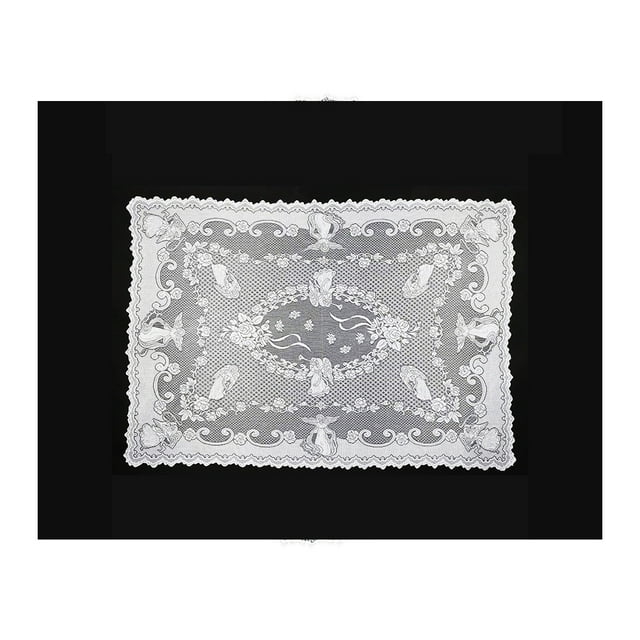Yuarrent Mantel blanco Rectángulo Suministros redondos para fiestas Tela vintage Cubierta de de encaje Hogar Cocina Hotel Comedor Boda Navidad Mostrada Blanco/152x213cm