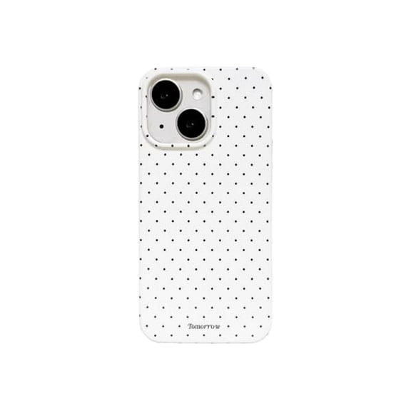 ZLCBfor iPhone 14/13 Case Cute Fashion Polka Dot Aesthetics Women Girly Stylish Protective Soft Shockproof Phone Case White